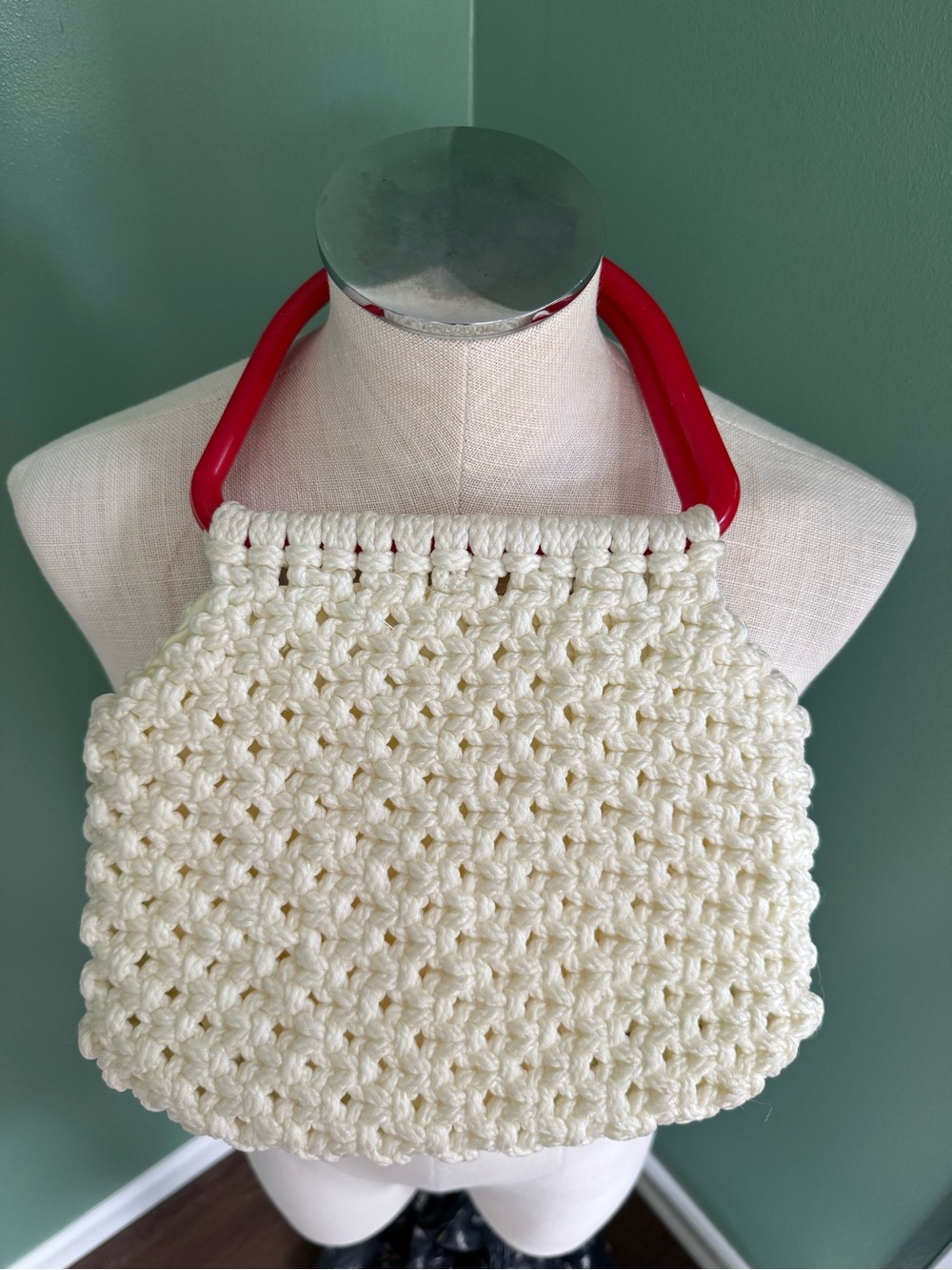 Vintage White Macrame purse
